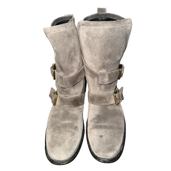 Women’s Burberry Nova Check Worcester Buckle Detail Suede Ankle Boots Size 10 main image 10